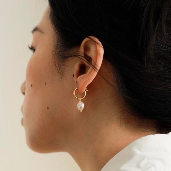 Fresh Water Pearl Earrings, Dangle Pearl Earrings, Natural Pearl Earrings - Picture 3 of 7